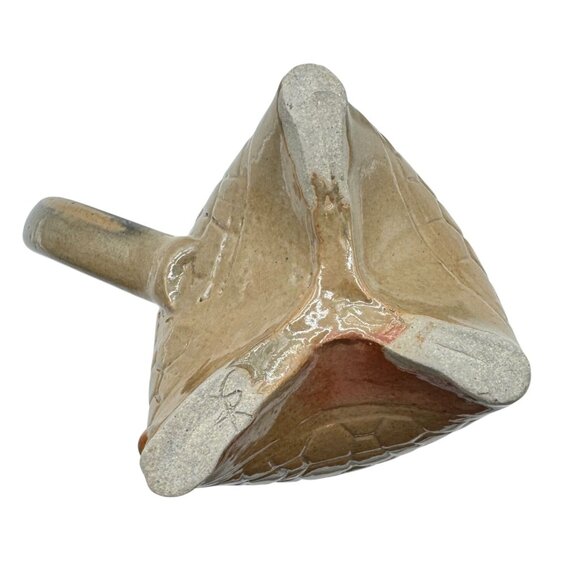 Handmade Unique Tri-Footed Ceramic Mug With Textured Design & Earthy Colors 6"H - Picture 6 of 6